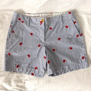 Talbots Women's 6" Crab Girlfriend Striped Chino Shorts Size 6P